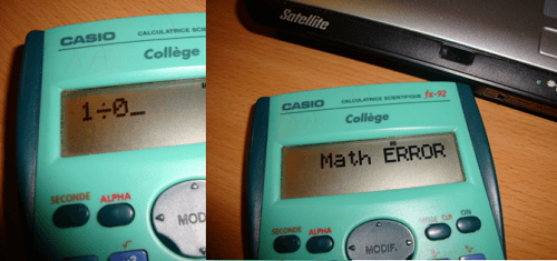 Calculatrice collège incapable de diviser par 0