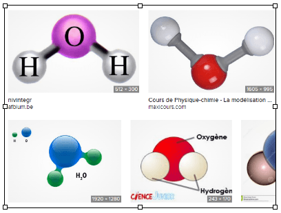 modèle de molécules d'eau