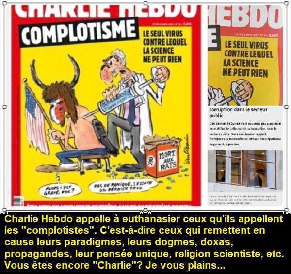 Charlie Hebdo appelle à euthanasier les résistants à leur tyrannie