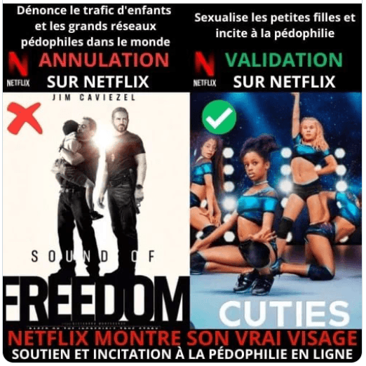 Promotion de la pédophilie sur Netflix, interdiction de Sound of Freedom