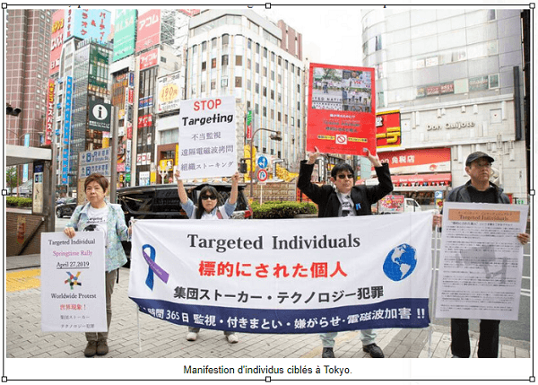 Manifestation contre le harcèlement électromagnétique à Tokyo au Japon