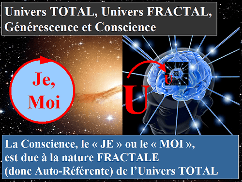 C'est la fractalité ou l'infinité de l'Univers TOTAL qui produit la conscience