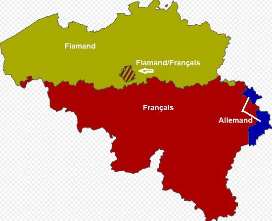 Les régions linguistiques de la Belgique