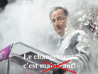 François Hollande enfariné